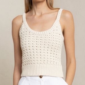NWT A.L.C. Hadley Crochet Tank Size Large, Cream